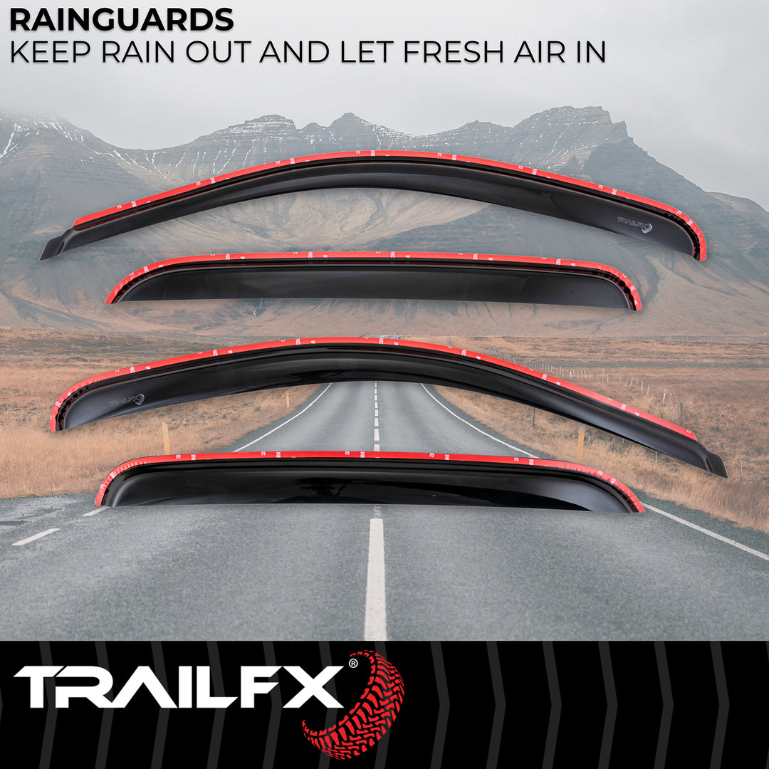 TrailFX Rainguard Smoke Acrylic Window Vents for Chevy Silverado and GMC Yukon XL 2012