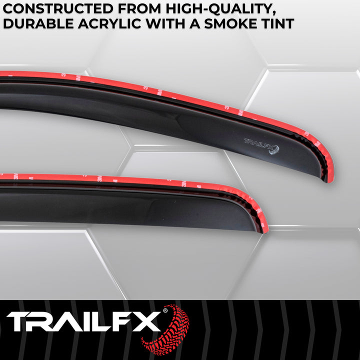 TrailFX Rainguard Smoke Acrylic Window Vents for Chevy Silverado and GMC Yukon XL 2012