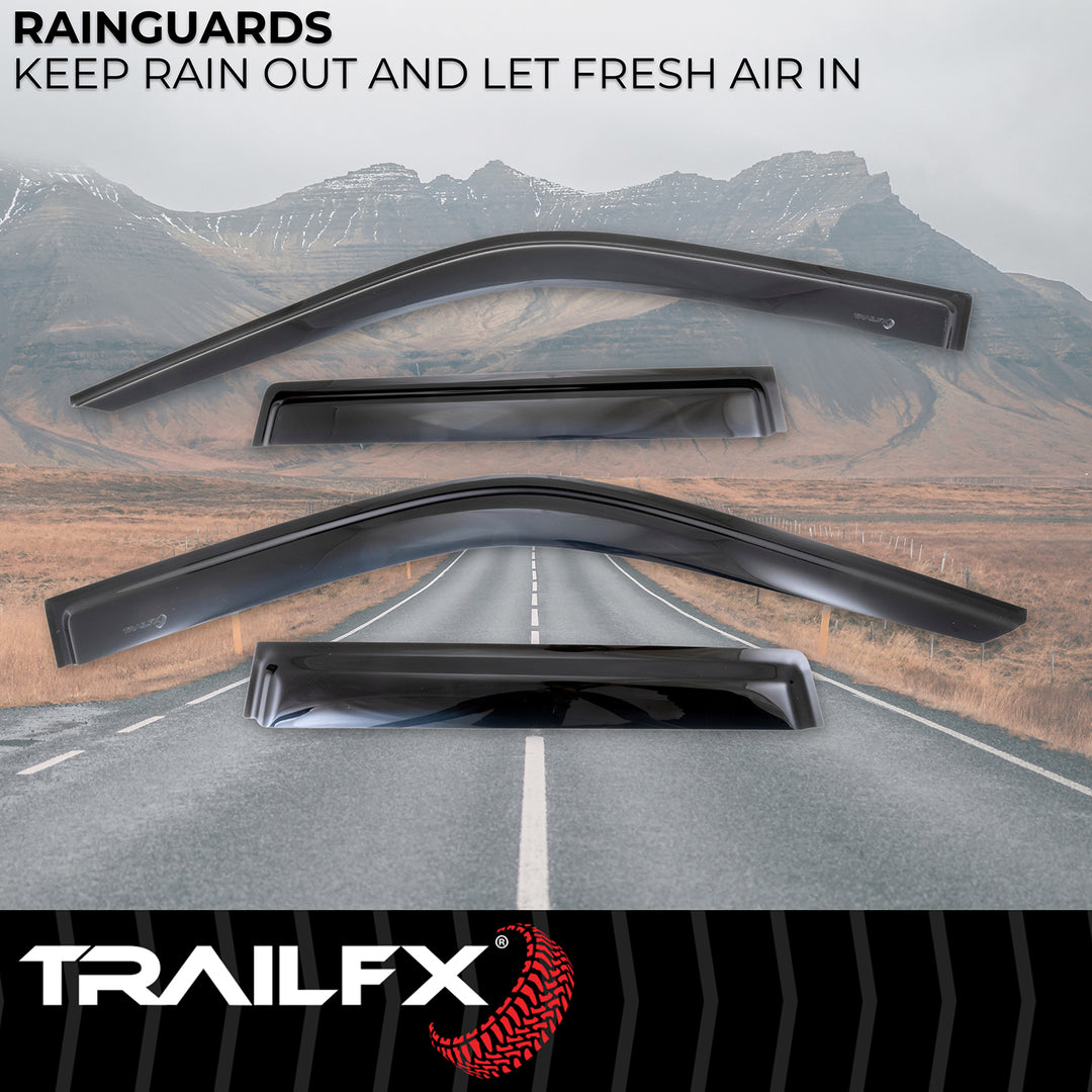 TrailFX Rainguard Window Vents for Toyota Tundra – Smoke Finish, Set of 4