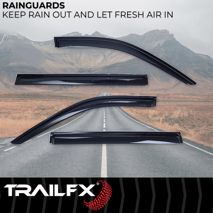 TrailFX DXTX4706H Rainguard Smoke Window Vents for Chevrolet Tahoe, GMC Yukon, Cadillac Escalade