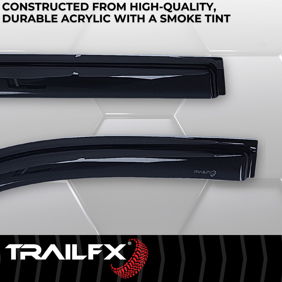 TrailFX DXTX4706H Rainguard Smoke Window Vents for Chevrolet Tahoe, GMC Yukon, Cadillac Escalade