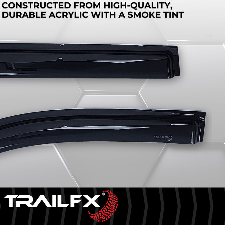 TrailFX DXTX4706H Rainguard Smoke Window Vents for Chevrolet Tahoe, GMC Yukon, Cadillac Escalade