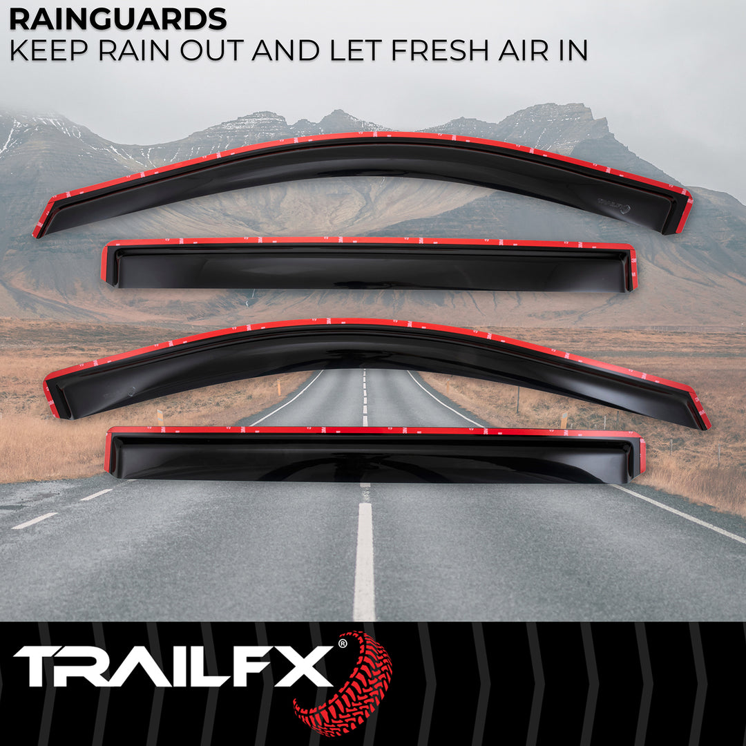 TrailFX DXTX 4805IC Rainguard Smoke Low Profile Window Vents for Silverado and Sierra