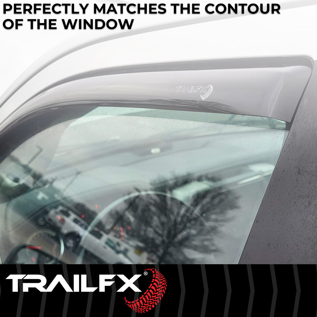 TrailFX DXTX 4805IC Rainguard Smoke Low Profile Window Vents for Silverado and Sierra