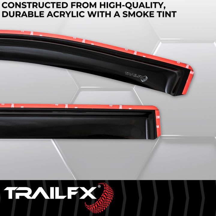 TrailFX DXTX 4805IC Rainguard Smoke Low Profile Window Vents for Silverado and Sierra
