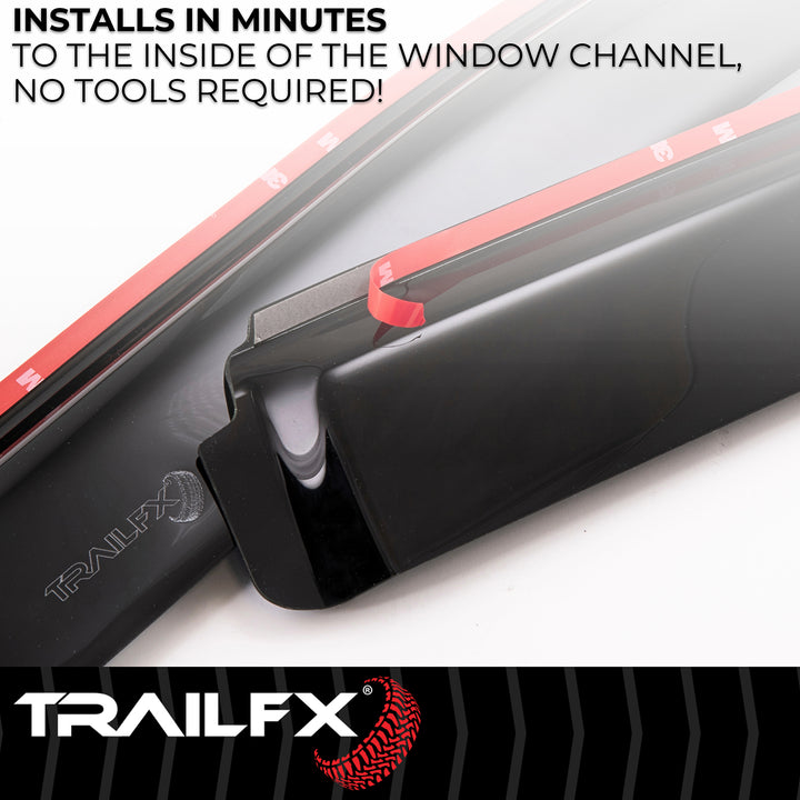 TrailFX DXTX 4805IC Rainguard Smoke Low Profile Window Vents for Silverado and Sierra