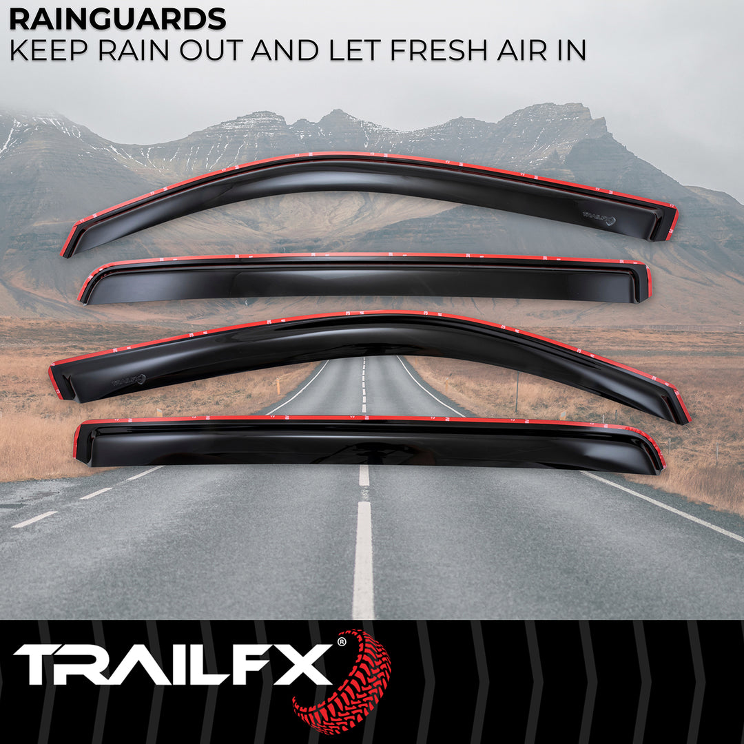 TrailFX Low Profile Smoke Acrylic Rainguard Window Vents for Ram 1500 (2019-2024)