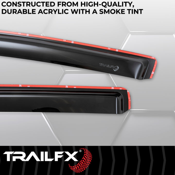 TrailFX Low Profile Smoke Acrylic Rainguard Window Vents for Ram 1500 (2019-2024)