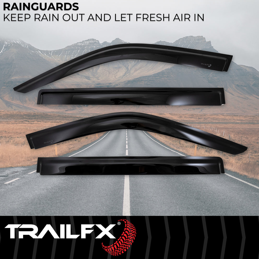 TrailFX Rainguard Smoke Acrylic Window Vents for Toyota Tundra (Set of 4)