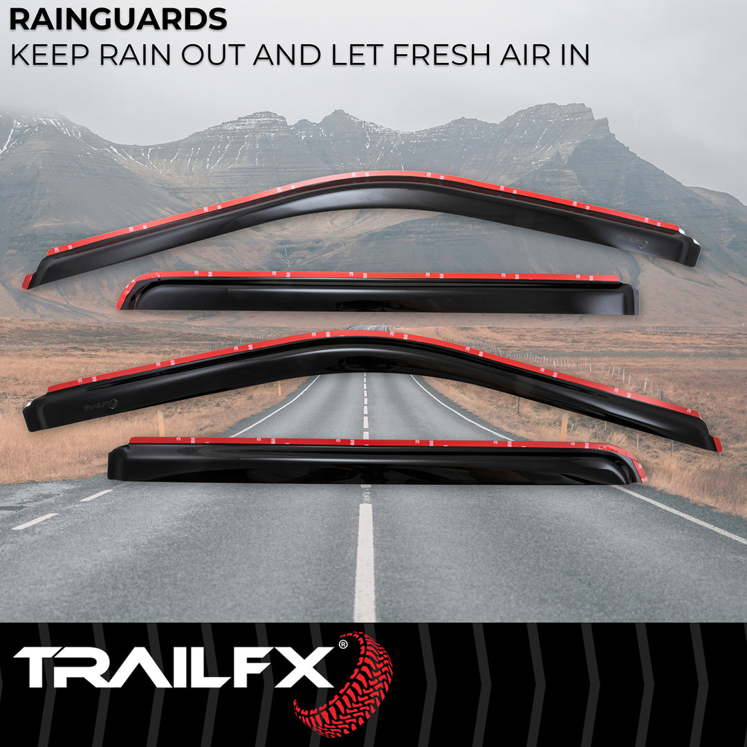 TrailFX DXTX4975IC Rainguard Smoke Low Profile Window Vents for Ford F-150
