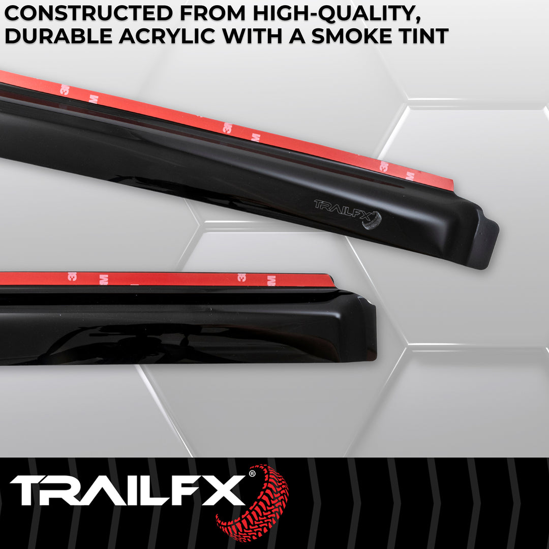 TrailFX DXTX4975IC Rainguard Smoke Low Profile Window Vents for Ford F-150