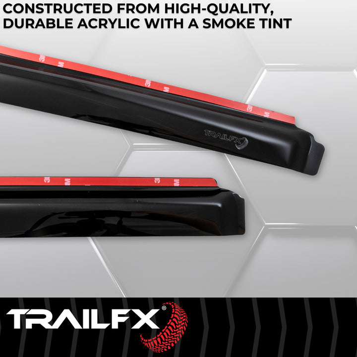 TrailFX DXTX4975IC Rainguard Smoke Low Profile Window Vents for Ford F-150