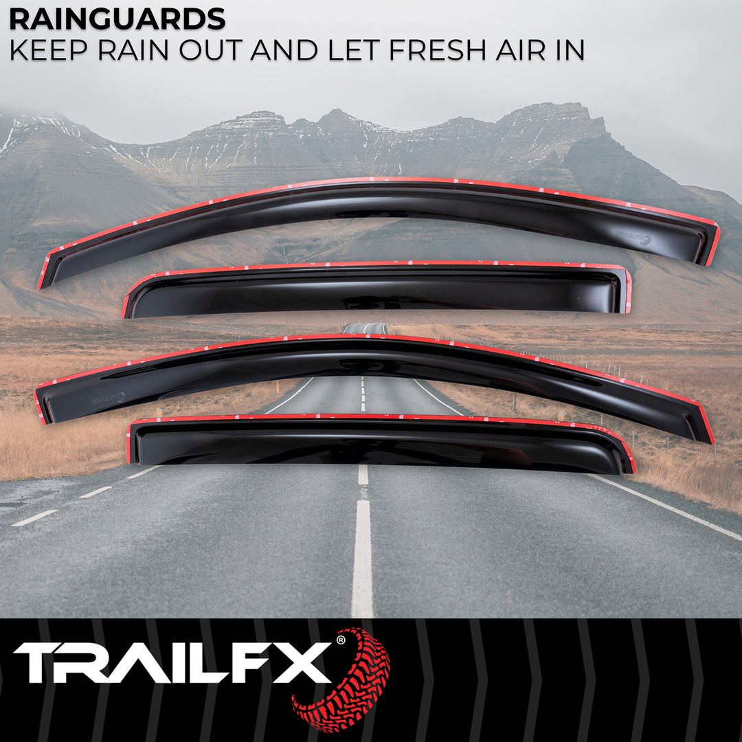 TrailFX Rainguard Smoke Low Profile Window Vents for Chevy Colorado and GMC Canyon (Part No. 4995IC)