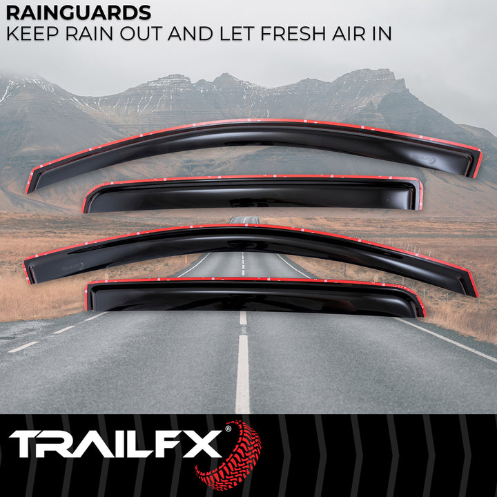 TrailFX Rainguard Smoke Low Profile Window Vents for Chevy Colorado and GMC Canyon (Part No. 4995IC)