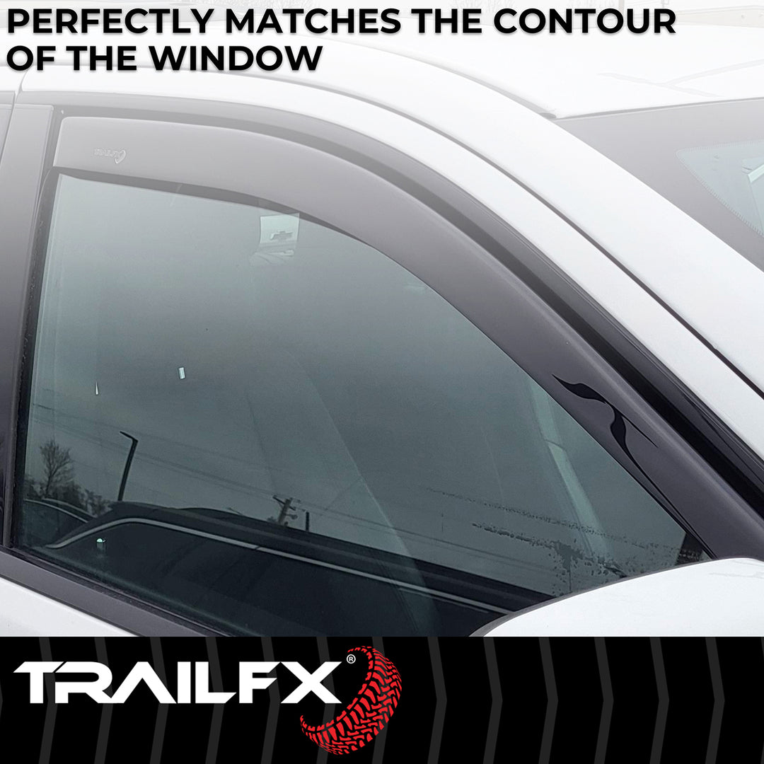 TrailFX Rainguard Smoke Low Profile Window Vents for Chevy Colorado and GMC Canyon (Part No. 4995IC)