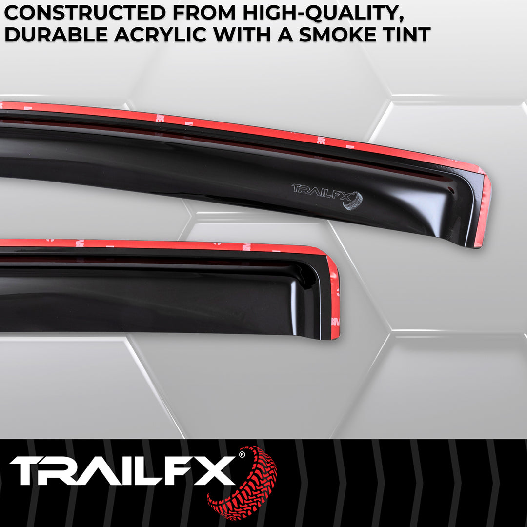 TrailFX Rainguard Smoke Low Profile Window Vents for Chevy Colorado and GMC Canyon (Part No. 4995IC)