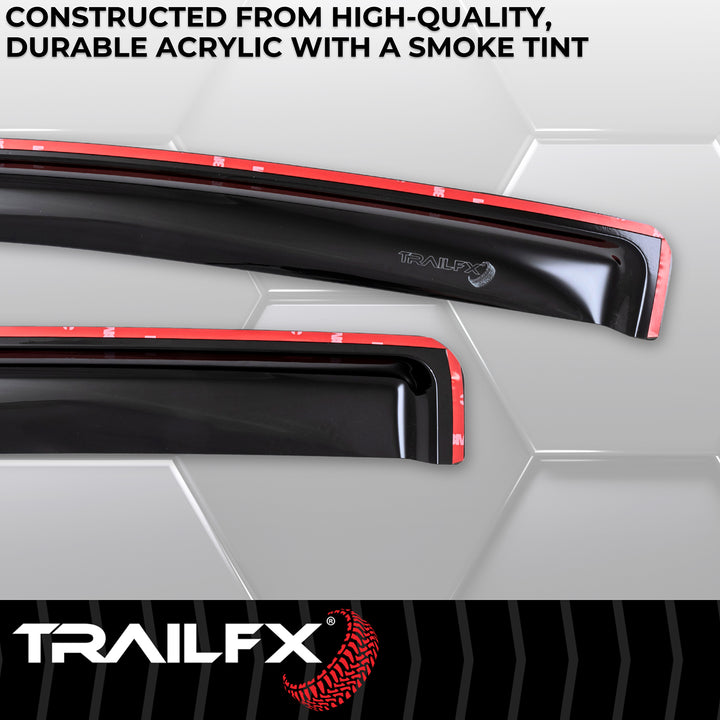 TrailFX Rainguard Smoke Low Profile Window Vents for Chevy Colorado and GMC Canyon (Part No. 4995IC)