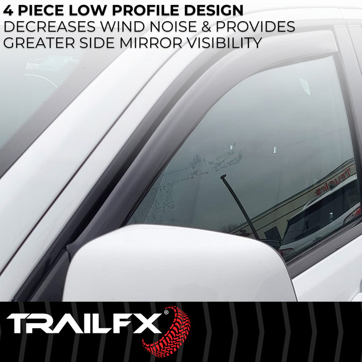 TrailFX Rainguard Smoke Low Profile Window Vents for Chevy Colorado and GMC Canyon (Part No. 4995IC)