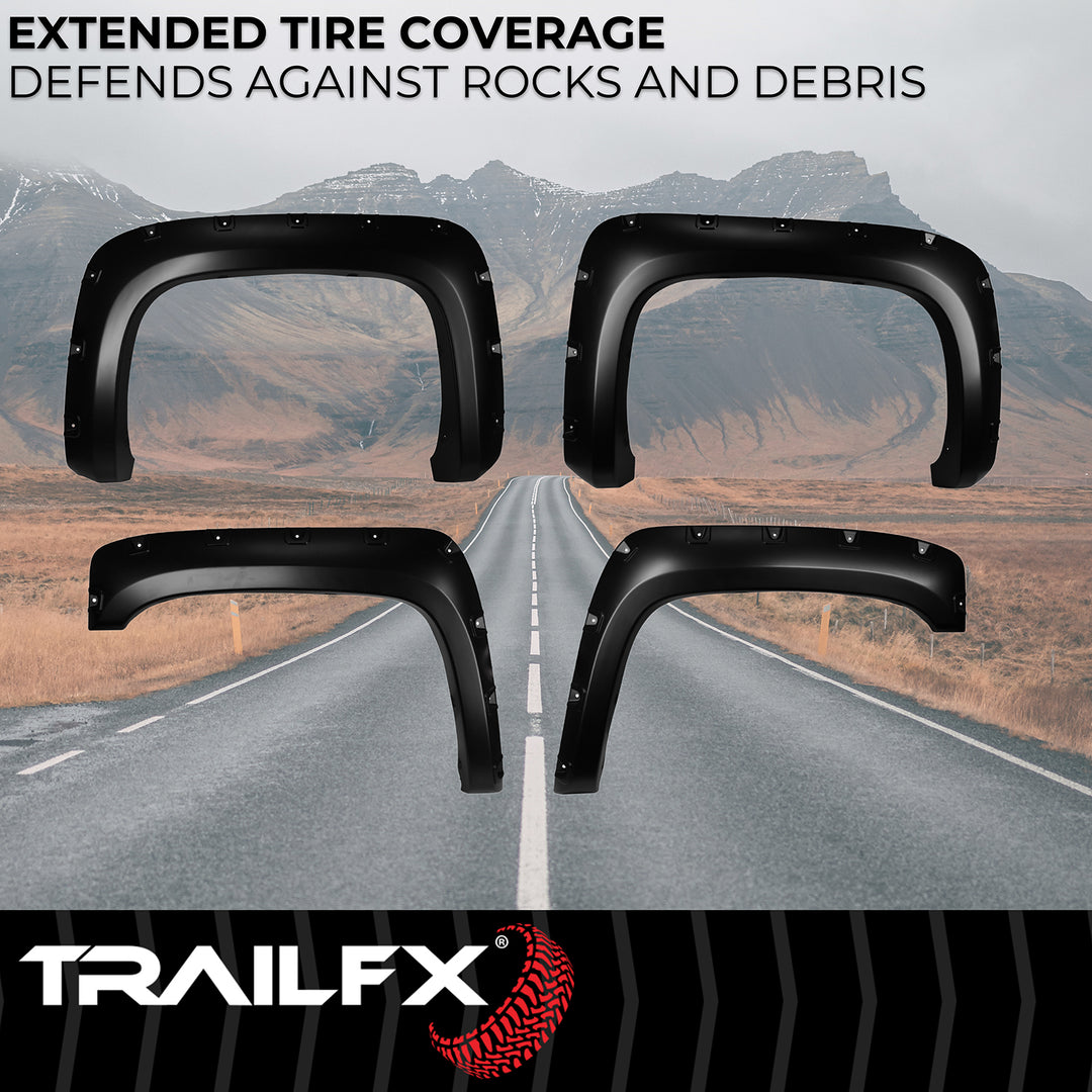 TrailFX TFC3001S Pocket Style Fender Flares for Chevrolet Silverado 1500, 2500 HD, 3500 HD (2012-2014)