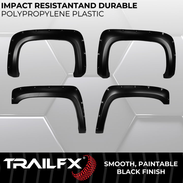 TrailFX TFC3001S Pocket Style Fender Flares for Chevrolet Silverado 1500, 2500 HD, 3500 HD (2012-2014)