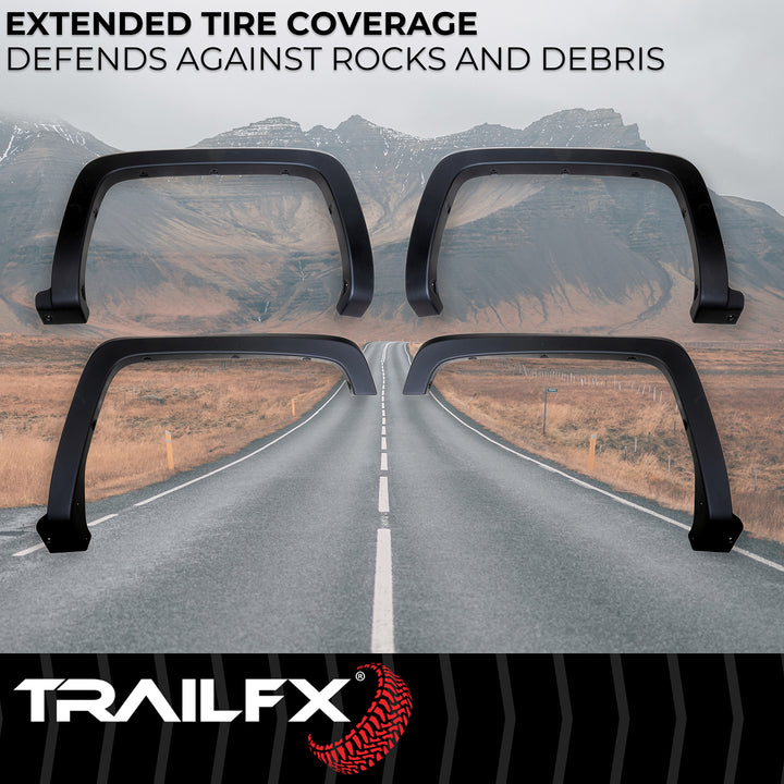 TrailFX OE Style Fender Flares for Chevrolet Silverado 1500, 2500 HD, 3500 HD – Impact-Resistant Polypropylene, Paintable, Set of 4
