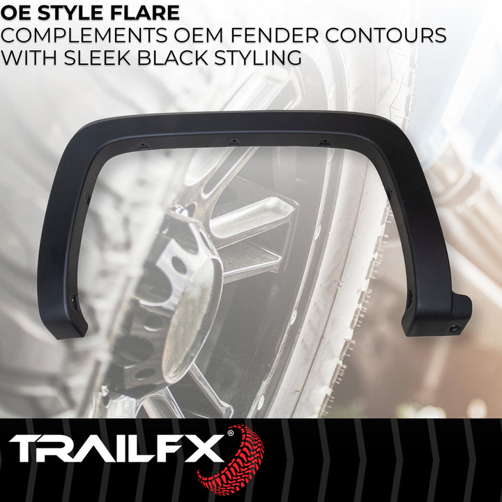 TrailFX OE Style Fender Flares for Chevrolet Silverado 1500, 2500 HD, 3500 HD – Impact-Resistant Polypropylene, Paintable, Set of 4