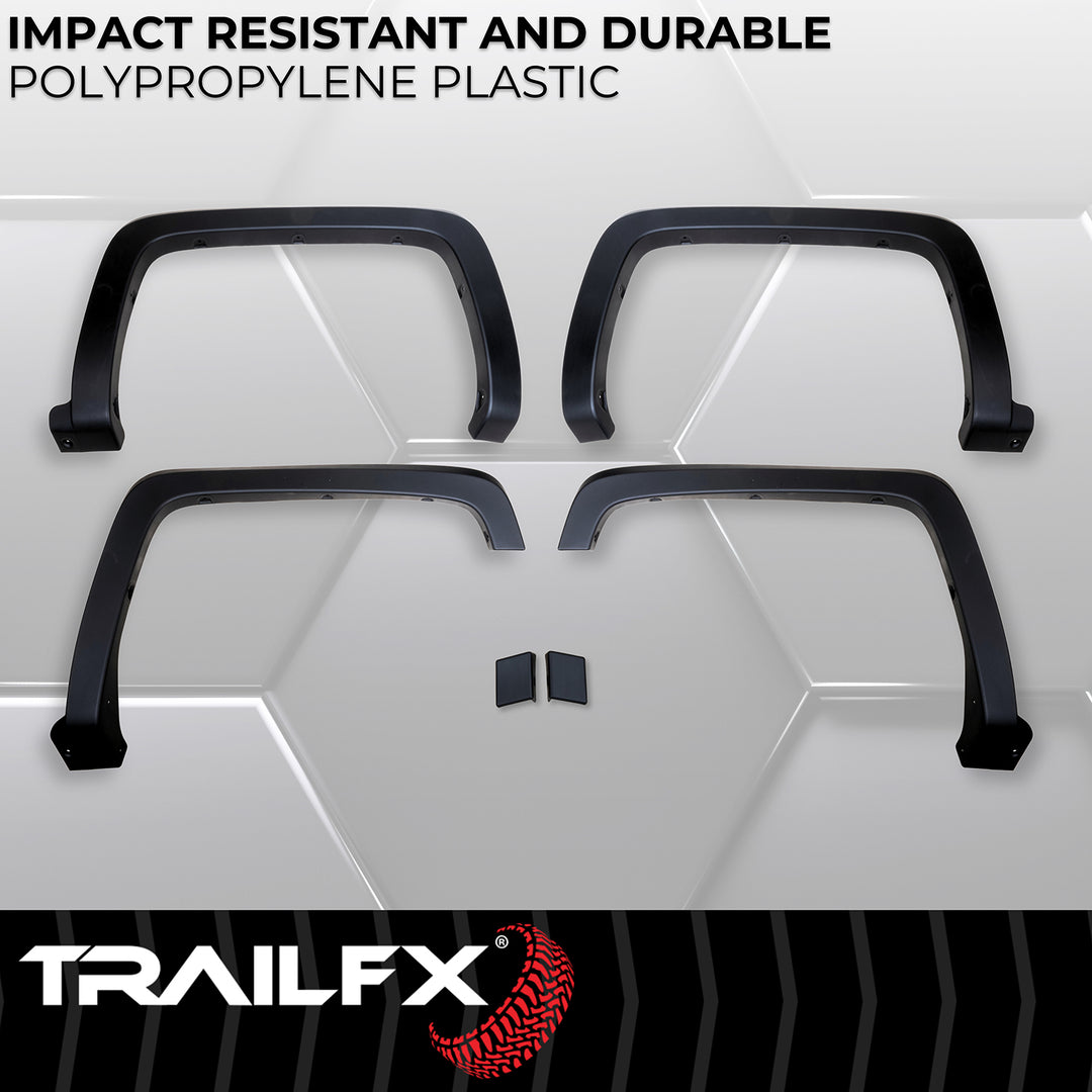 TrailFX OE Style Fender Flares for Chevrolet Silverado 1500, 2500 HD, 3500 HD – Impact-Resistant Polypropylene, Paintable, Set of 4