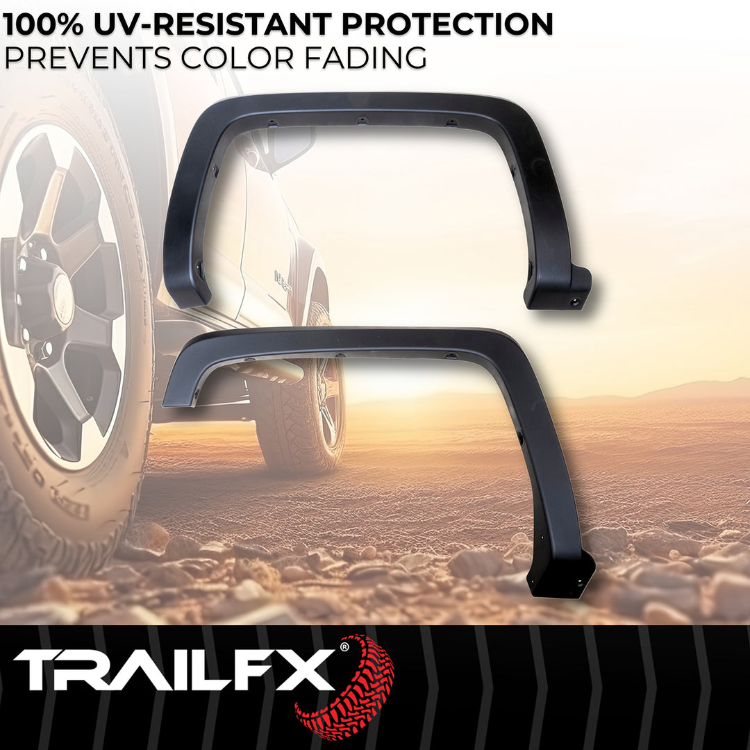 TrailFX OE Style Fender Flares for Chevrolet Silverado 1500, 2500 HD, 3500 HD – Impact-Resistant Polypropylene, Paintable, Set of 4