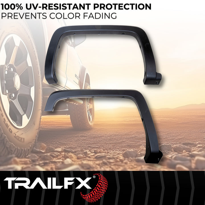 TrailFX OE Style Fender Flares for Chevrolet Silverado 1500, 2500 HD, 3500 HD – Impact-Resistant Polypropylene, Paintable, Set of 4