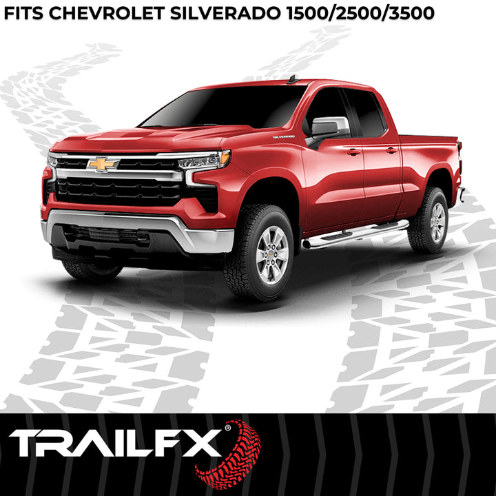TrailFX OE Style Fender Flares for Chevrolet Silverado 1500, 2500 HD, 3500 HD – Impact-Resistant Polypropylene, Paintable, Set of 4