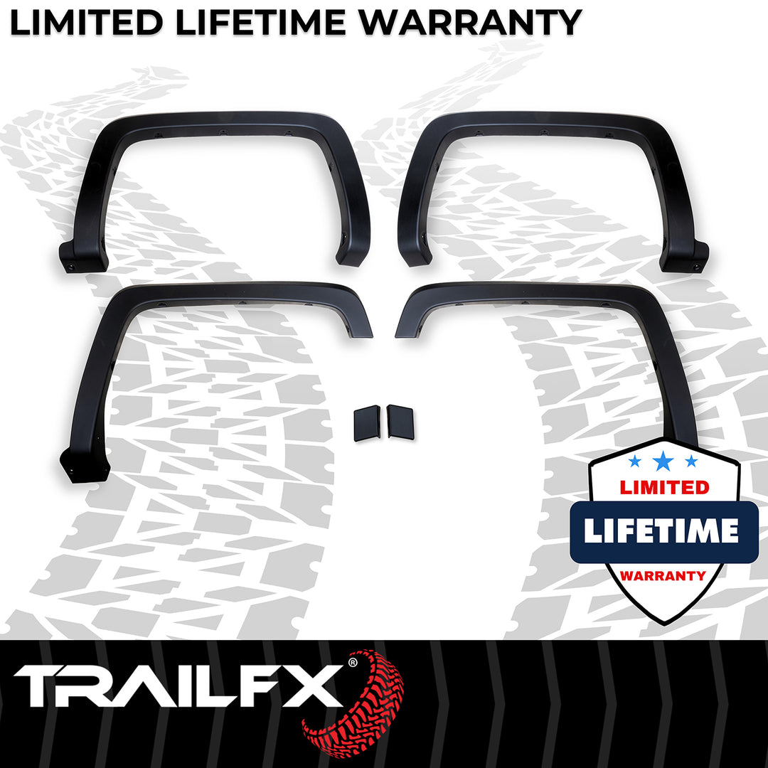 TrailFX OE Style Fender Flares for Chevrolet Silverado 1500, 2500 HD, 3500 HD – Impact-Resistant Polypropylene, Paintable, Set of 4