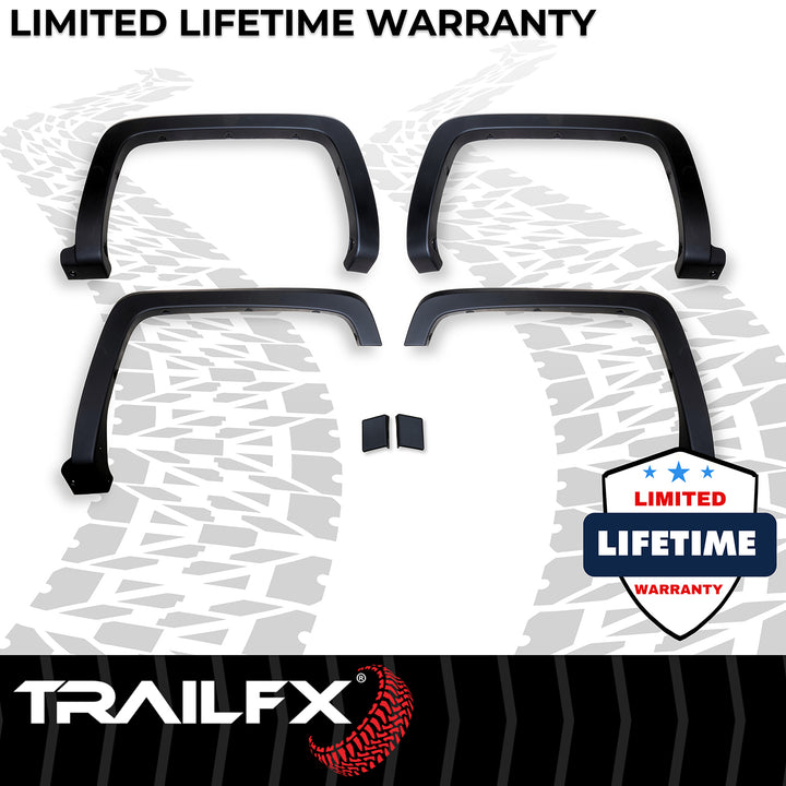 TrailFX OE Style Fender Flares for Chevrolet Silverado 1500, 2500 HD, 3500 HD – Impact-Resistant Polypropylene, Paintable, Set of 4