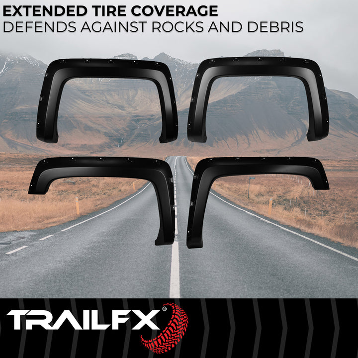 TrailFX TFC3002S Pocket Style Fender Flares for Chevy Silverado 1500, 2500 HD, 3500 HD