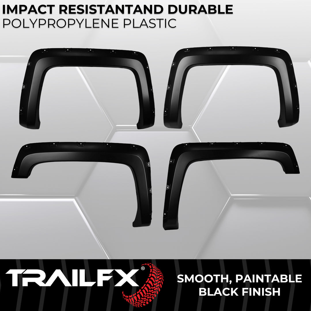 TrailFX TFC3002S Pocket Style Fender Flares for Chevy Silverado 1500, 2500 HD, 3500 HD