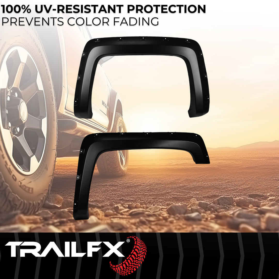 TrailFX TFC3002S Pocket Style Fender Flares for Chevy Silverado 1500, 2500 HD, 3500 HD