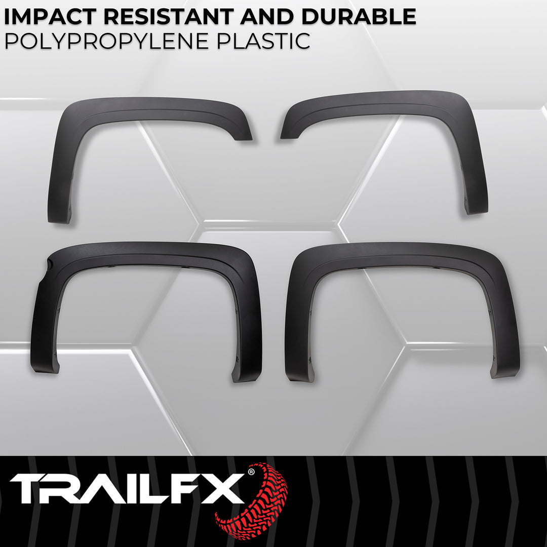 TrailFX OE Style Fender Flares for Chevrolet Silverado 1500 (2012-2013) – Impact-Resistant Polypropylene with Customizable Rivets