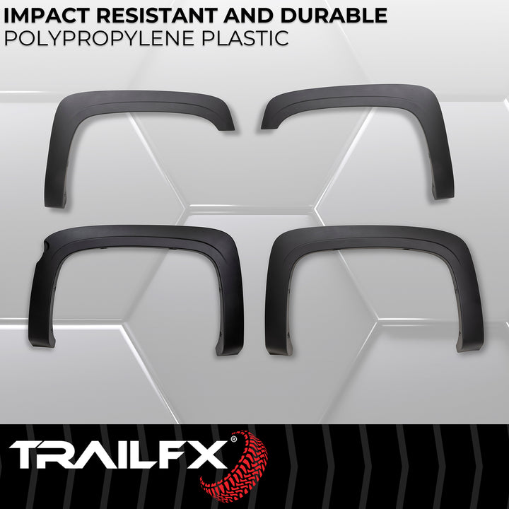 TrailFX OE Style Fender Flares for Chevrolet Silverado 1500 (2012-2013) – Impact-Resistant Polypropylene with Customizable Rivets
