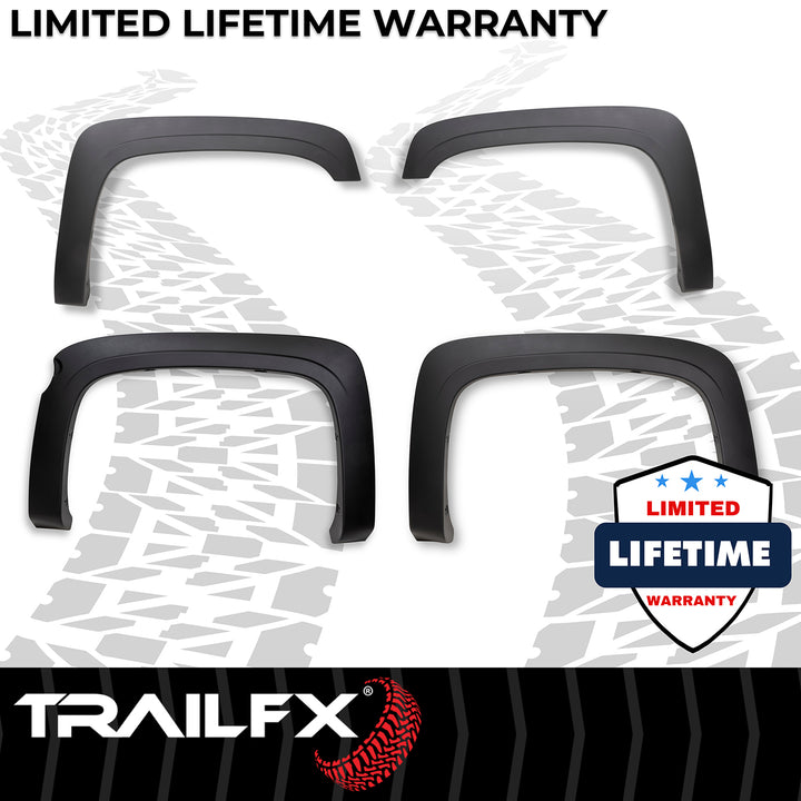 TrailFX OE Style Fender Flares for Chevrolet Silverado 1500 (2012-2013) – Impact-Resistant Polypropylene with Customizable Rivets