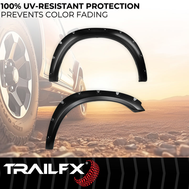 TrailFX TFD3002S Pocket Style Fender Flares for Ram 1500 (2012-2021) - Black, Impact-Resistant Polypropylene