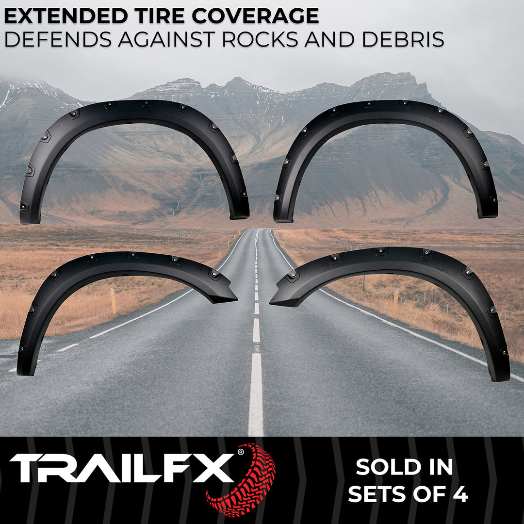 TrailFX TFD3002T Pocket Style Fender Flares for Ram 1500 (2012-2021) – Black Textured Polypropylene Set of 4
