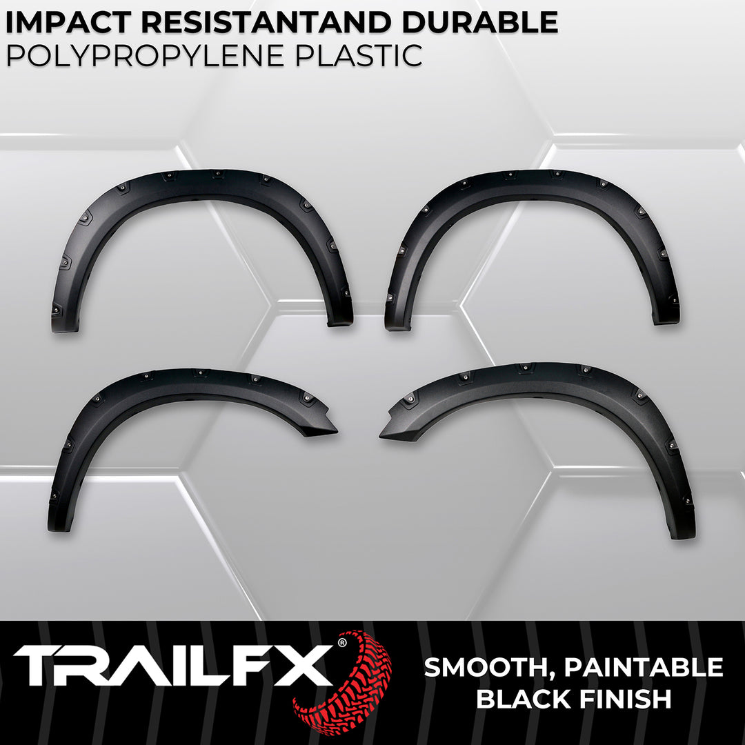 TrailFX TFD3002T Pocket Style Fender Flares for Ram 1500 (2012-2021) – Black Textured Polypropylene Set of 4