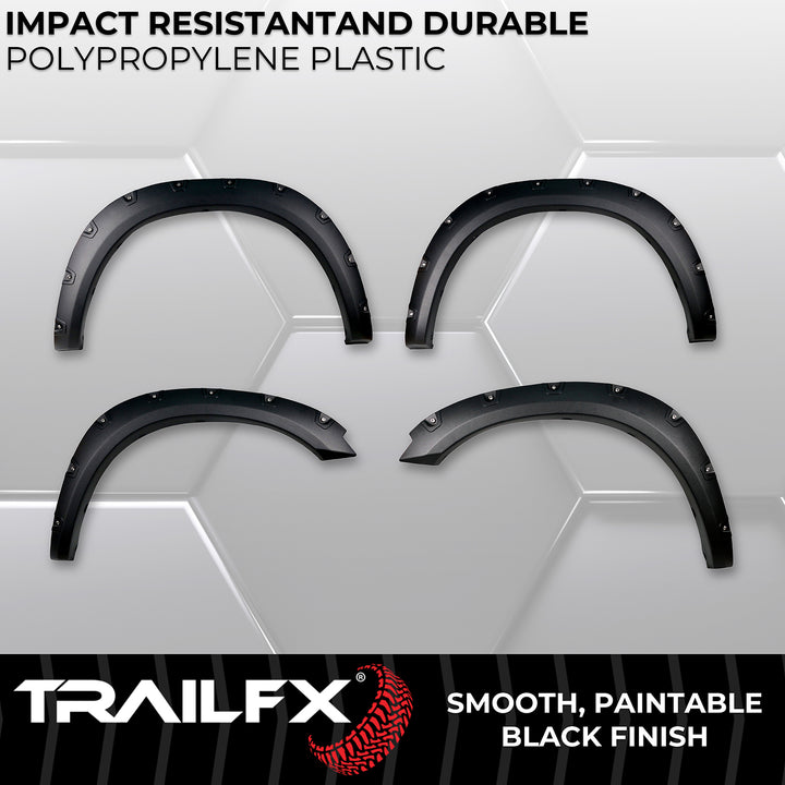 TrailFX TFD3002T Pocket Style Fender Flares for Ram 1500 (2012-2021) – Black Textured Polypropylene Set of 4