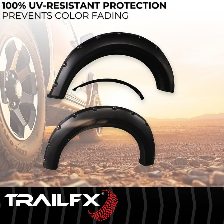 TrailFX TFF3002S Pocket Style Fender Flares for Ford F-150 – Impact-Resistant Polypropylene with Paintable Finish