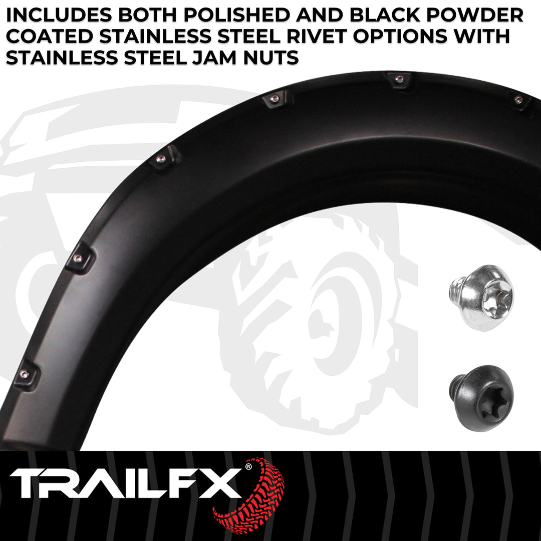 TrailFX TFF3002S Pocket Style Fender Flares for Ford F-150 – Impact-Resistant Polypropylene with Paintable Finish