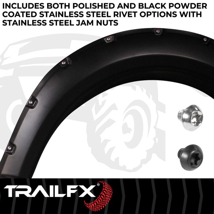 TrailFX TFF3002S Pocket Style Fender Flares for Ford F-150 – Impact-Resistant Polypropylene with Paintable Finish