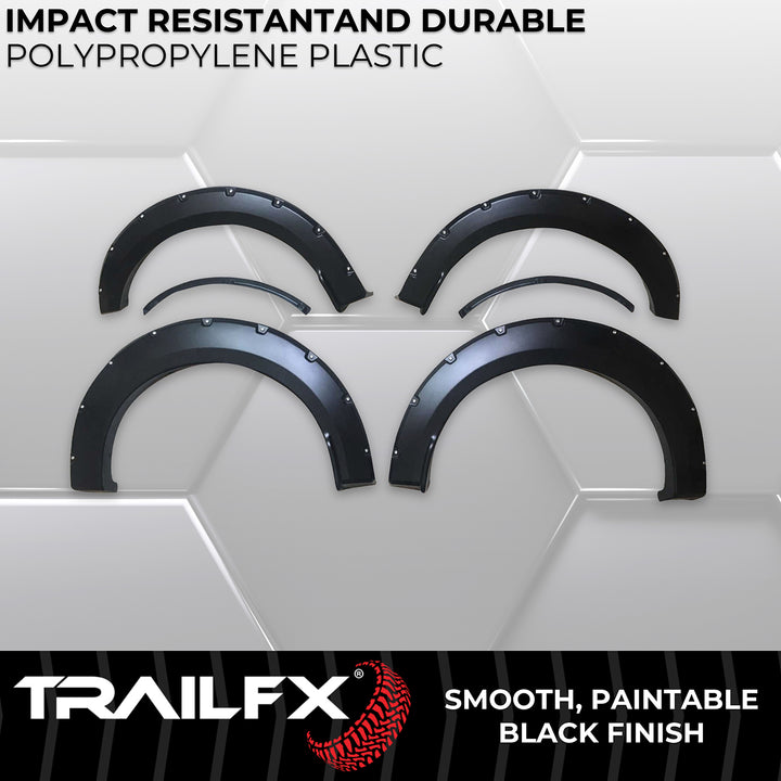TrailFX TFF3003S Pocket Style Fender Flares for 2015-2017 Ford F-150 - Black, 6-Inch Front & 7-Inch Rear Height