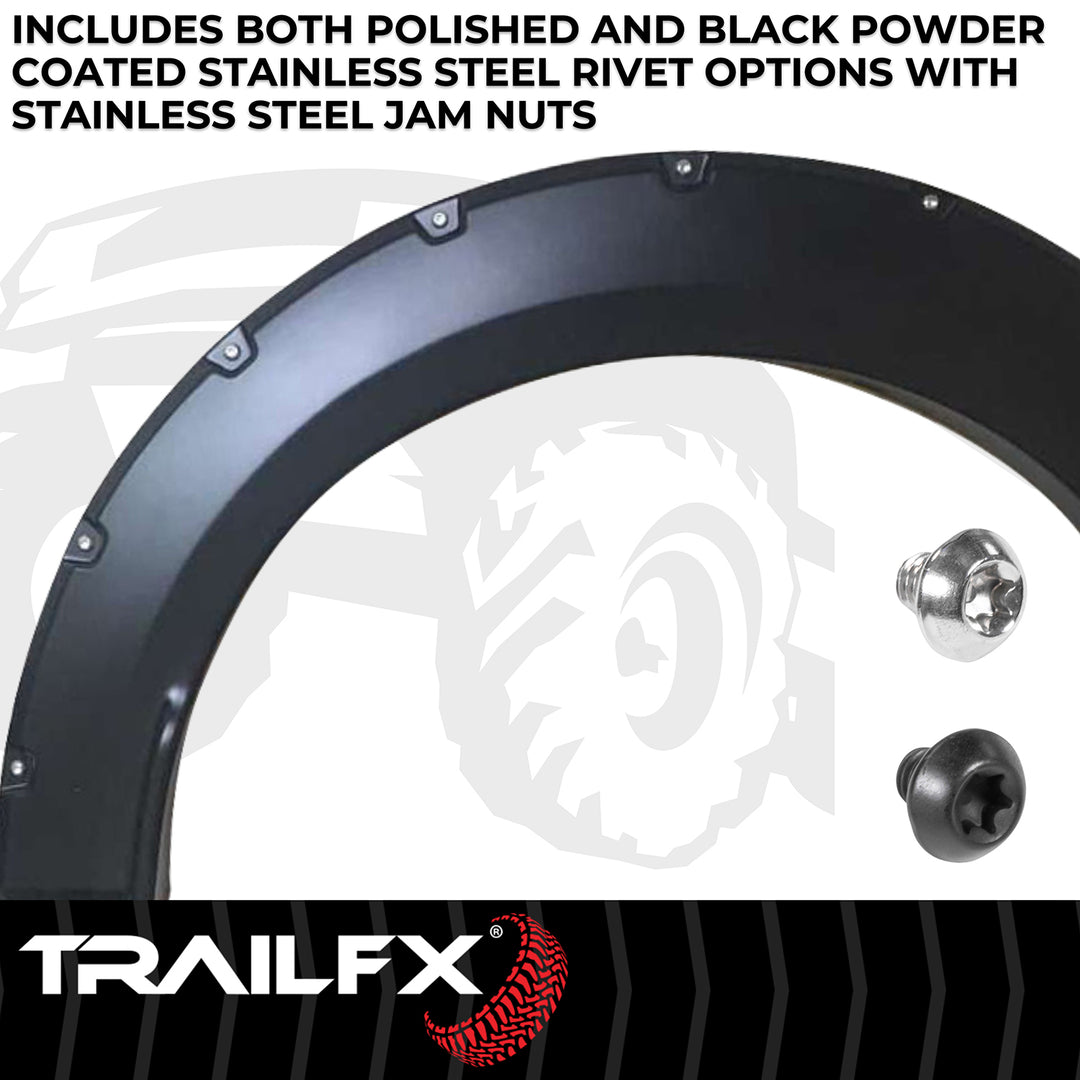 TrailFX TFF3003S Pocket Style Fender Flares for 2015-2017 Ford F-150 - Black, 6-Inch Front & 7-Inch Rear Height