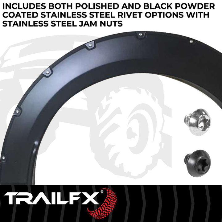 TrailFX TFF3003S Pocket Style Fender Flares for 2015-2017 Ford F-150 - Black, 6-Inch Front & 7-Inch Rear Height