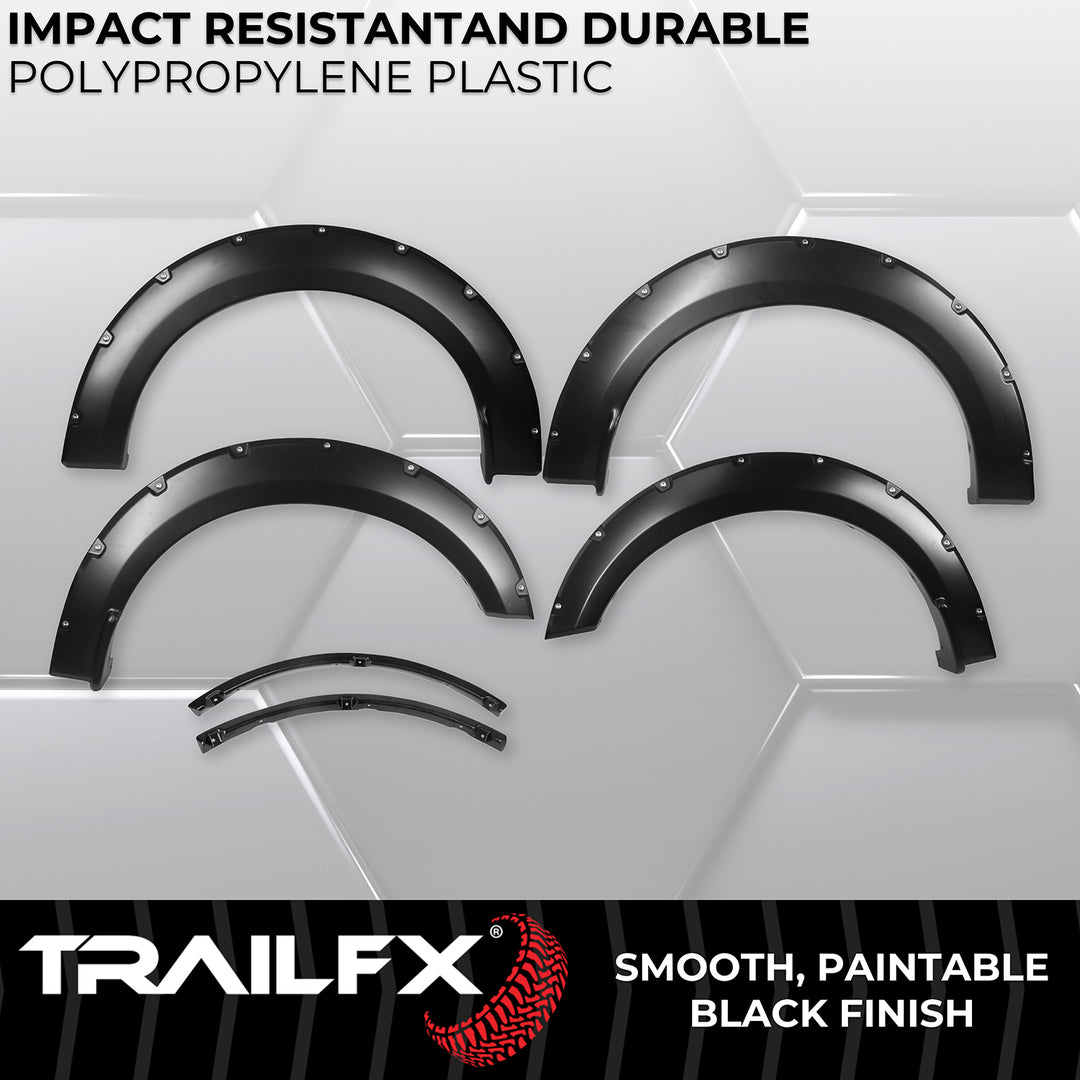 TrailFX TFF3006S Pocket Style Fender Flares for Ford F-150 (2018-2020) – Impact-Resistant Polypropylene with Customizable Finish