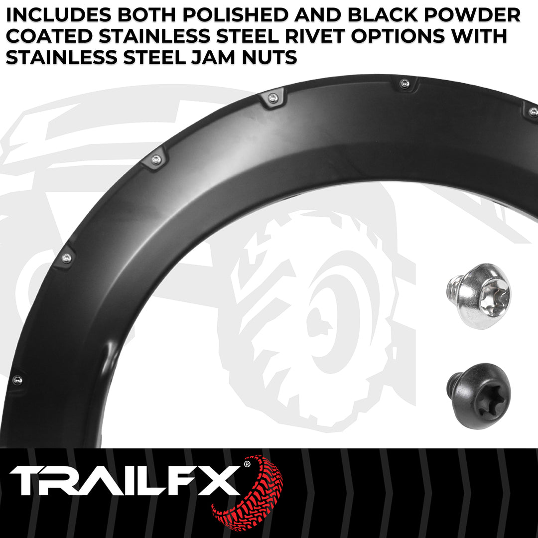 TrailFX TFF3006S Pocket Style Fender Flares for Ford F-150 (2018-2020) – Impact-Resistant Polypropylene with Customizable Finish